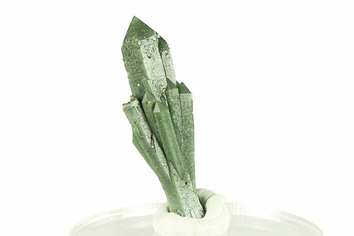 Green Hedenbergite Included Quartz Cluster - Mongolia #294219